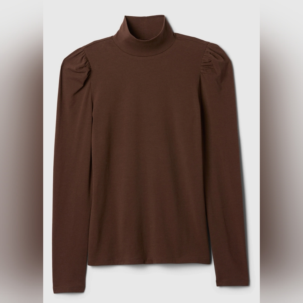 GAP Factory Brown Long Sleeve Mock Neck Top
